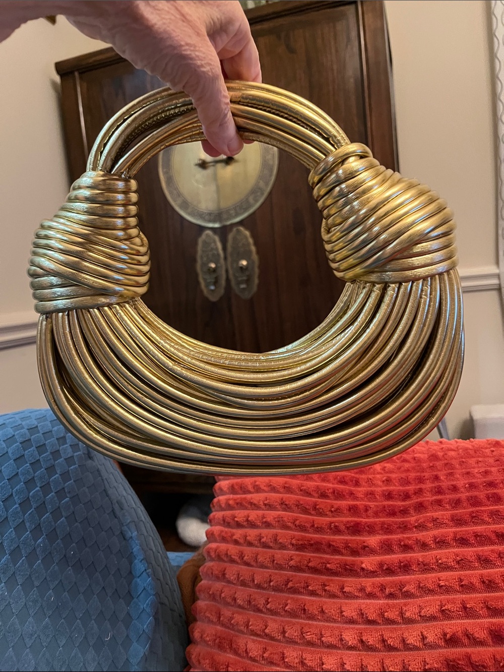 The Mianik Gold Noodle Rope Handbag by Verano Hill